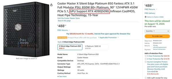 NVIDIA  RTX  5090功耗被友商意外曝光！不超过525W